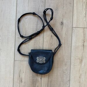 One World by Brighton Bag Mini Leather Crossbody Swirl Charm Magnetic Snap